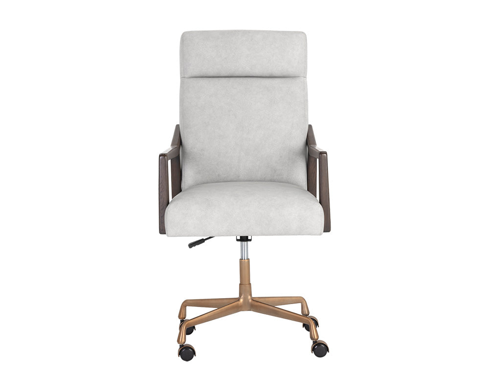 Collin Office Chair in Saloon Light Grey leather