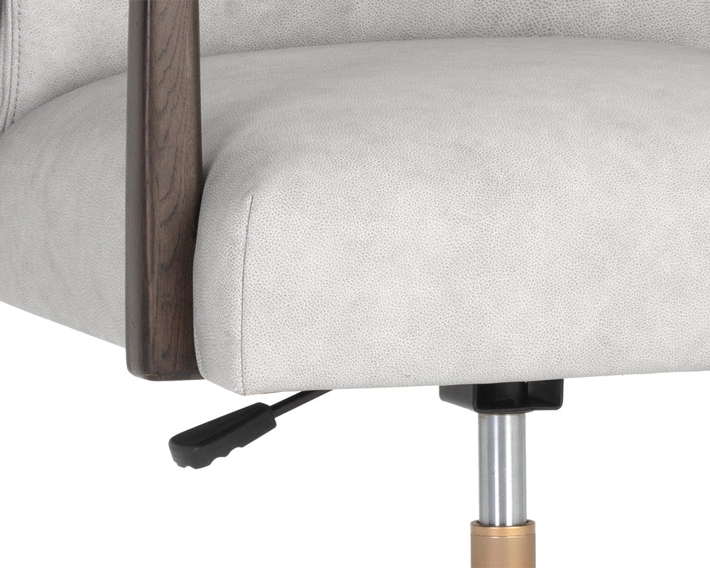 Collin Office Chair in Saloon Light Grey leather