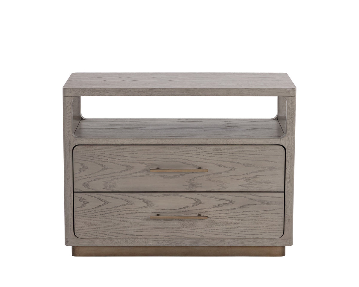 Danette Nightstand in greige oak veneer