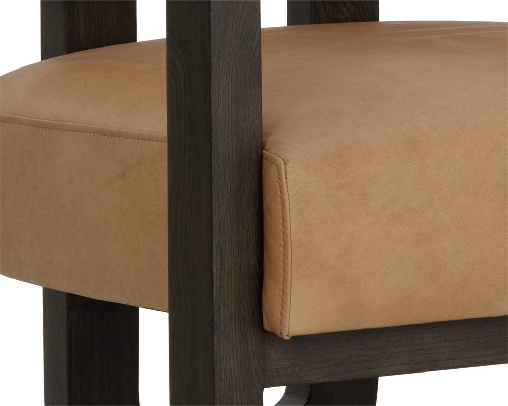 Madrone Upholstered Lounge Chair in Brown, dimensions