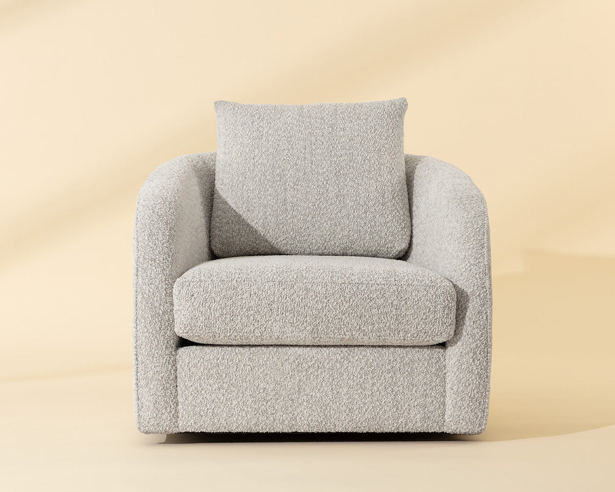 Wexford Swivel Lounge Chair Sauble Greige, side view