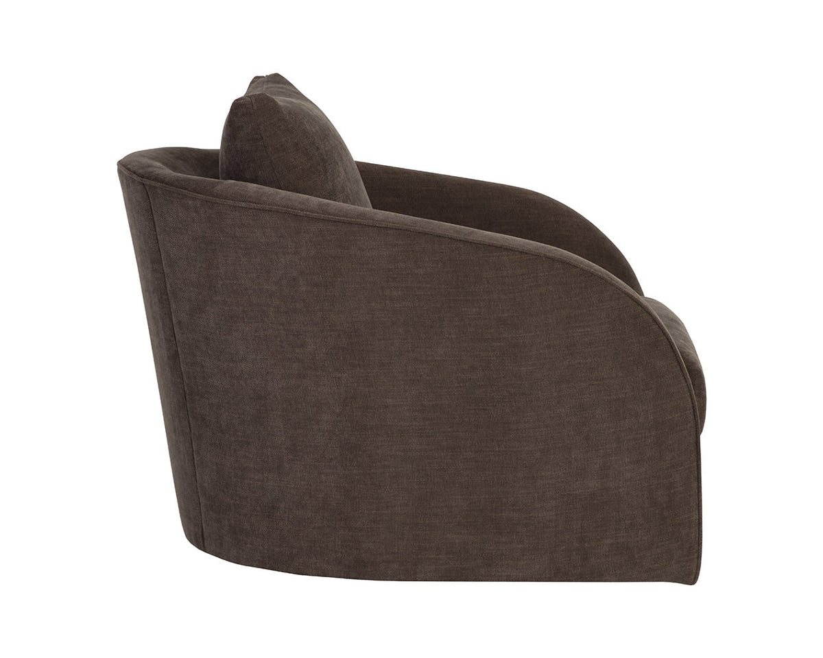 Wexford Swivel Lounge Chair Rika Chocolate, lifestyle view