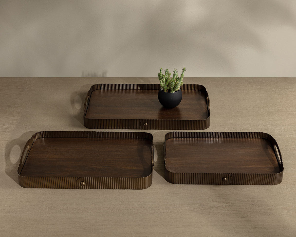 Sumatra Wood Tray Set of 3 — detail view