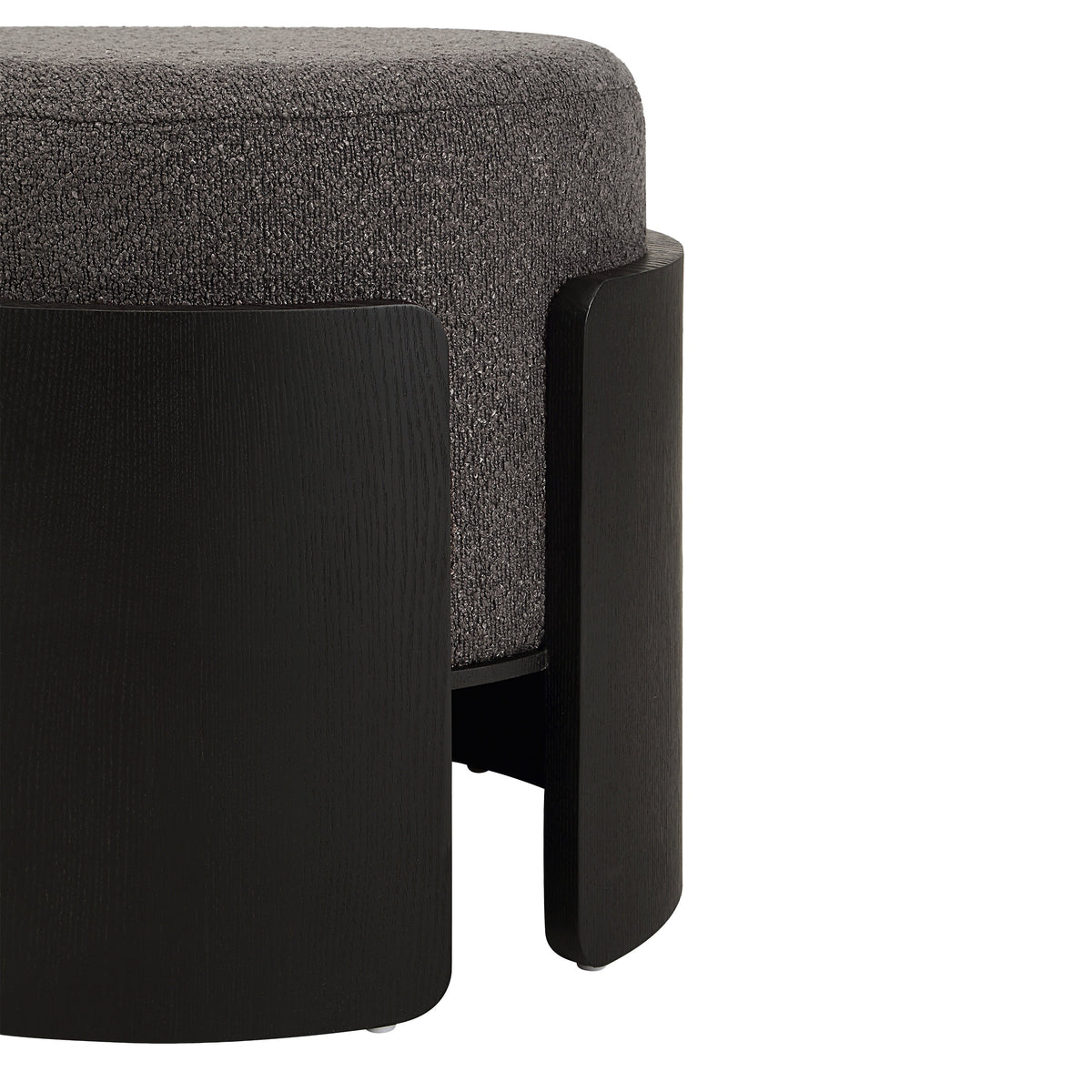Capsula upholstered ottoman in black, photo 4