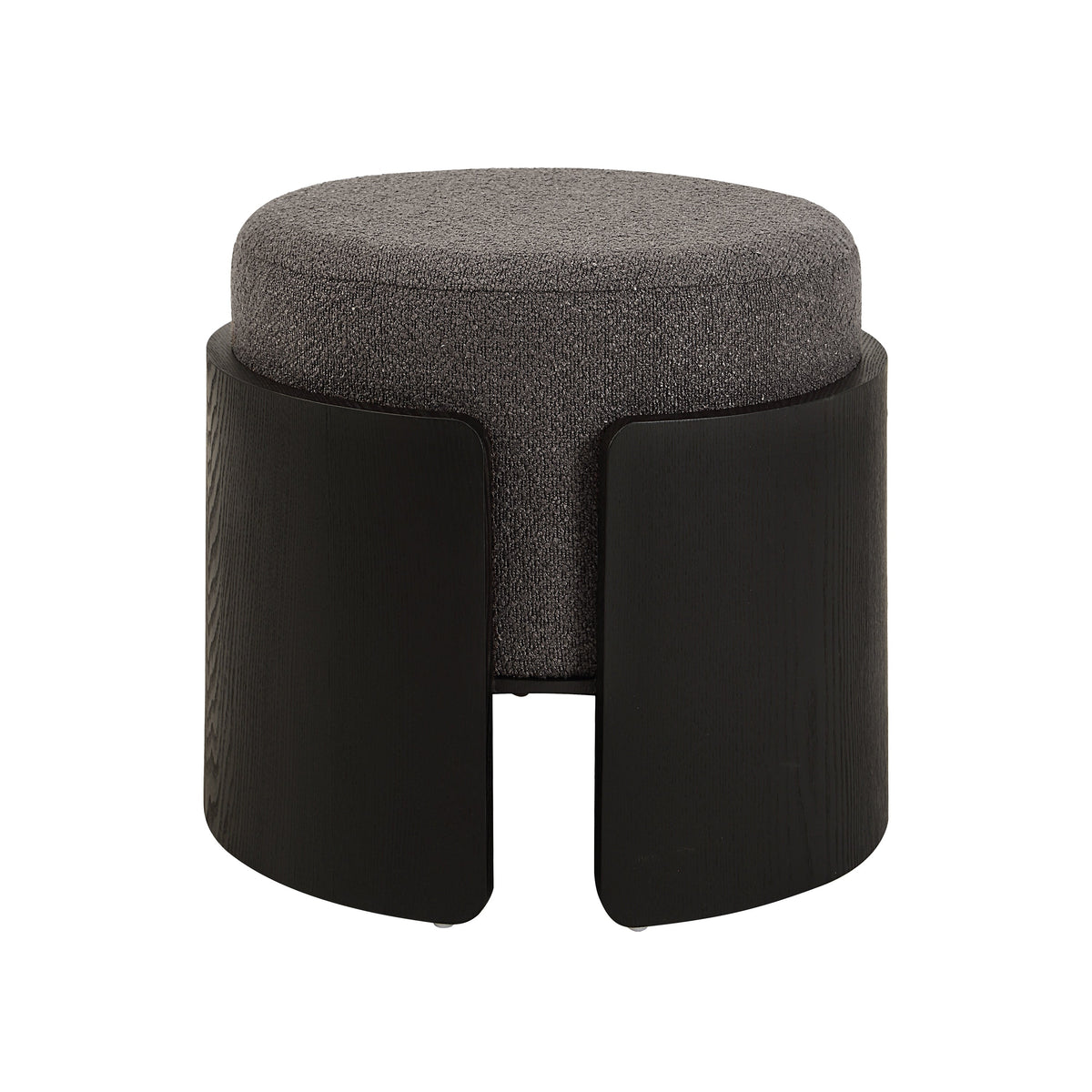 Capsula upholstered ottoman in black, photo 1