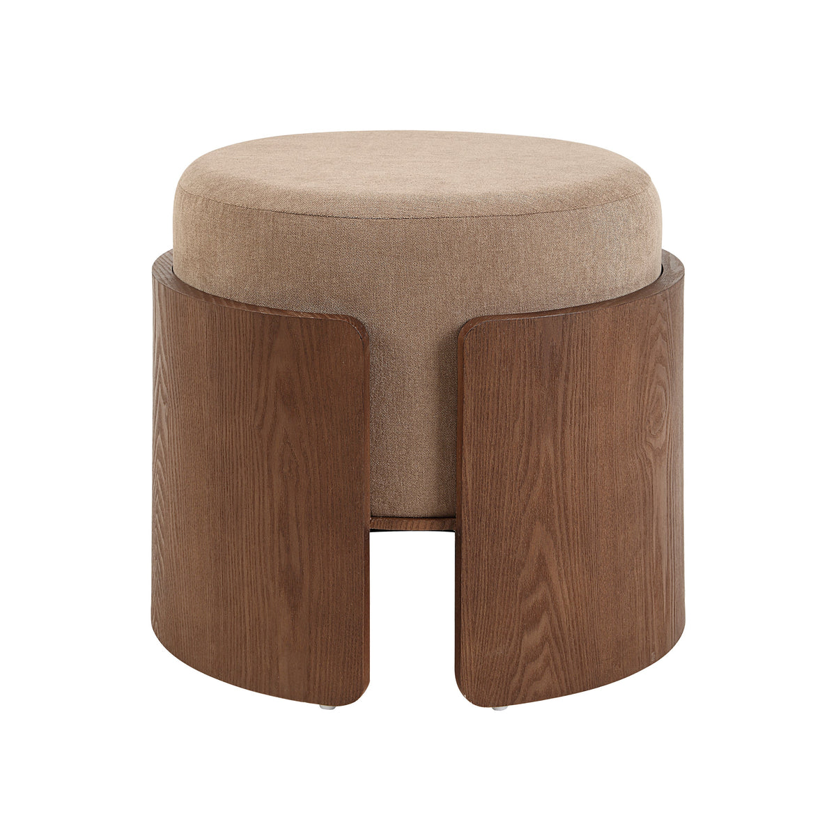 Capsula upholstered ottoman in brown, photo 1