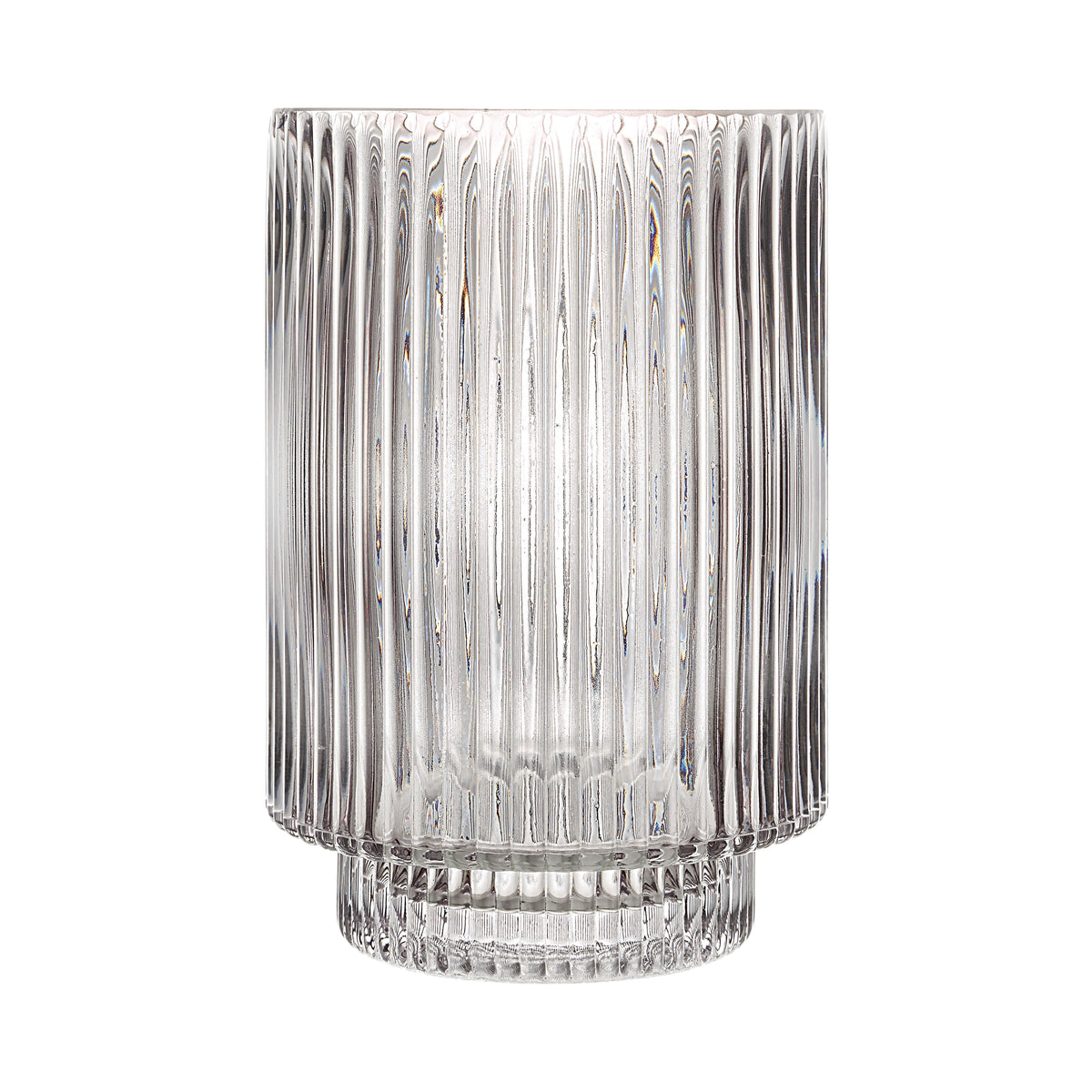 Amiens vase by Renwil, mouth-blown glass, grey fluted