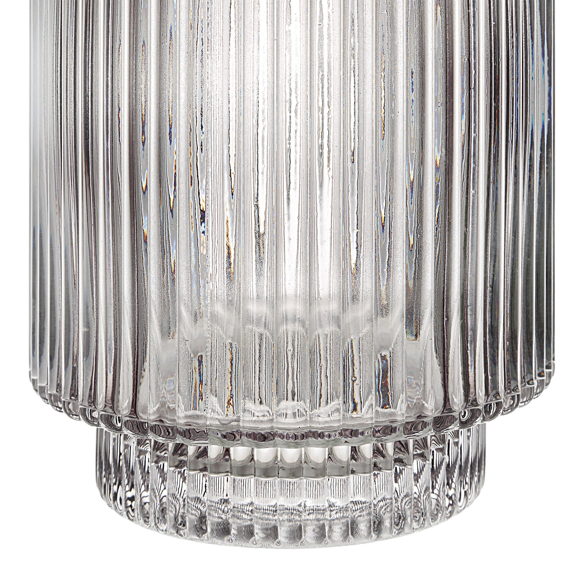 Amiens vase by Renwil, mouth-blown glass, grey fluted