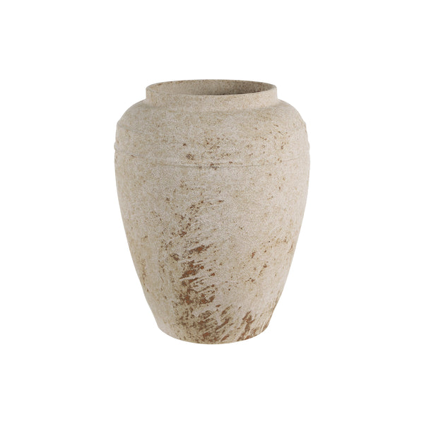 Beckton vase by Renwil, terracotta, antique beige, hand-finished
