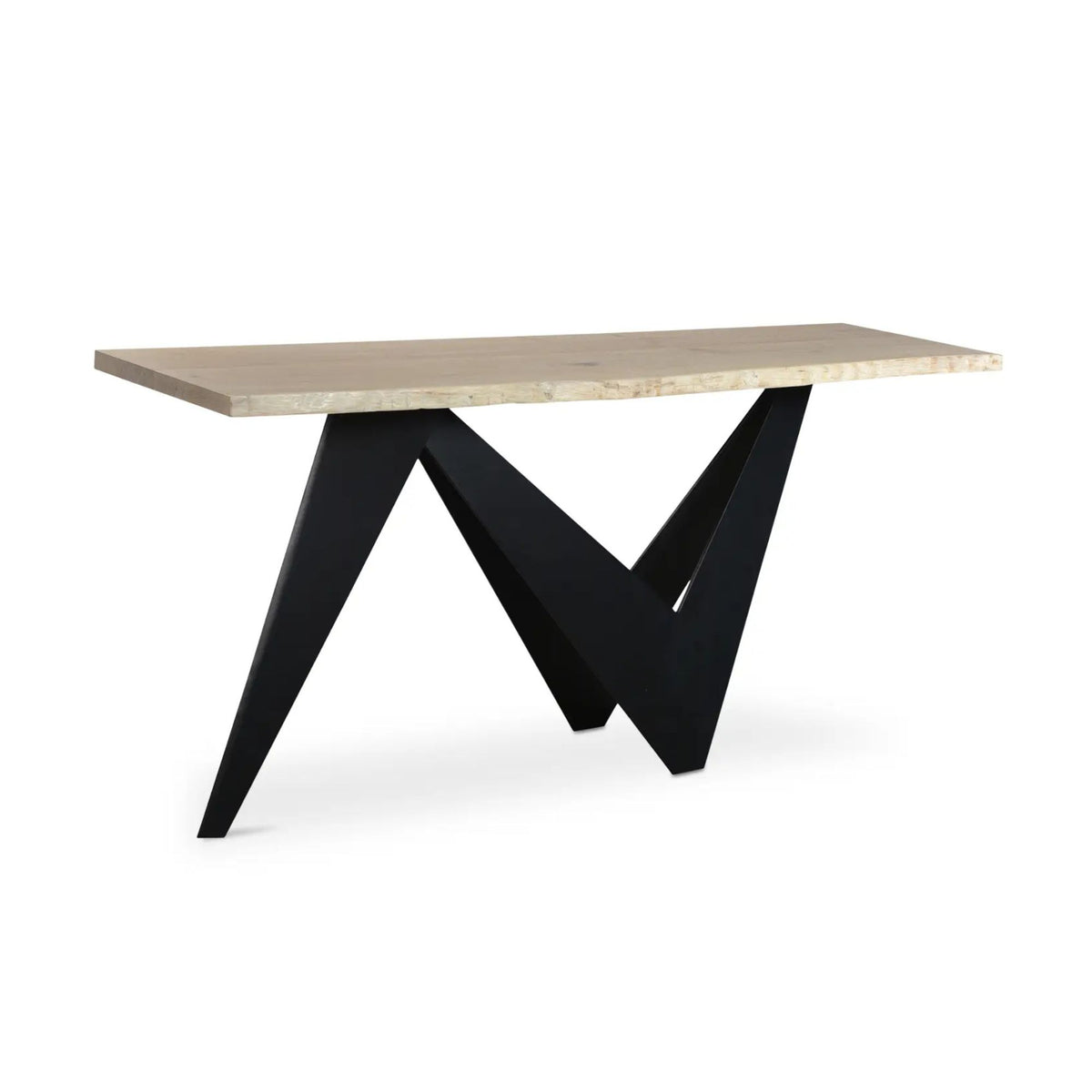 Bird console table by Moe's Home Collection, natural solid wood, refined leg profile