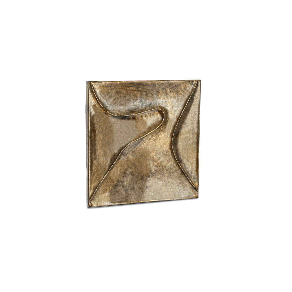 Bode wall sculpture by Moe's Home Collection, aged brass, rippled finish