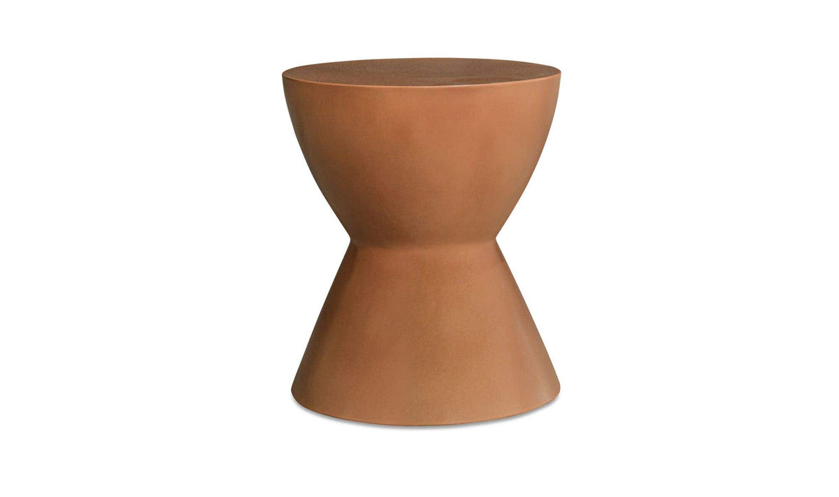 Concrete Outdoor Hourglass Stool Terracotta