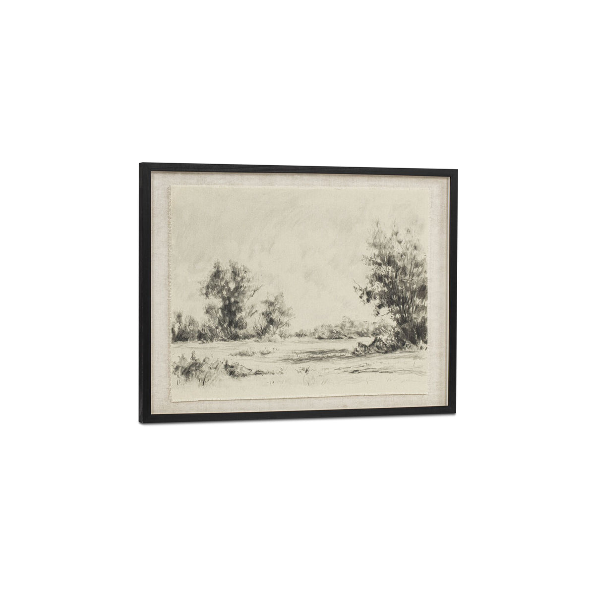 Briar framed print on linen by Moe's Home Collection, natural wood frame, woven linen ground