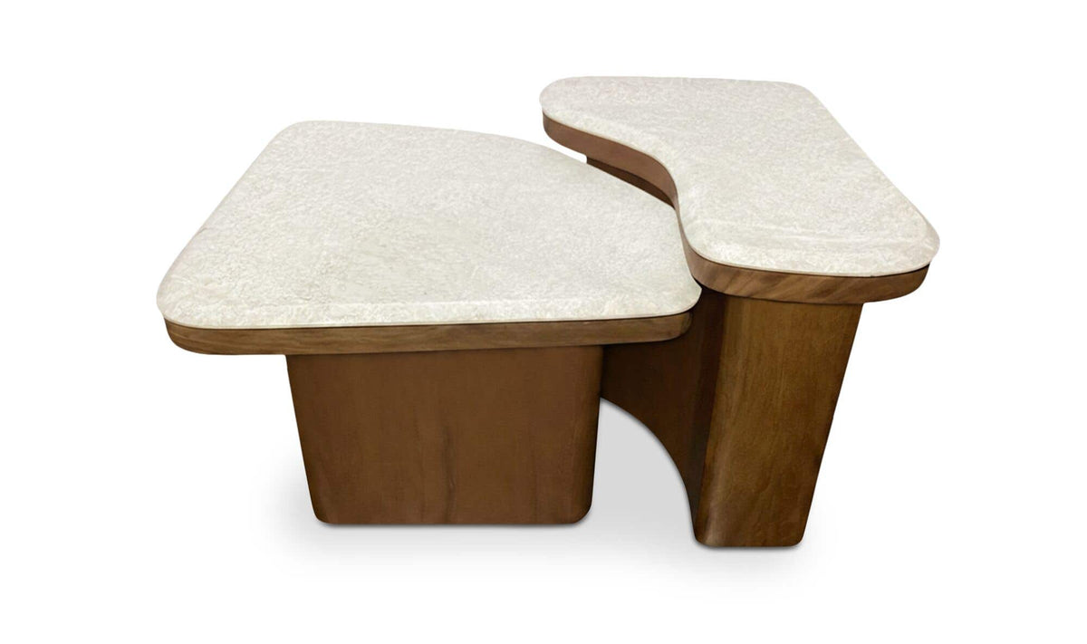 Marble Abi Nesting Coffee Tables Beige Cosmos Marble front