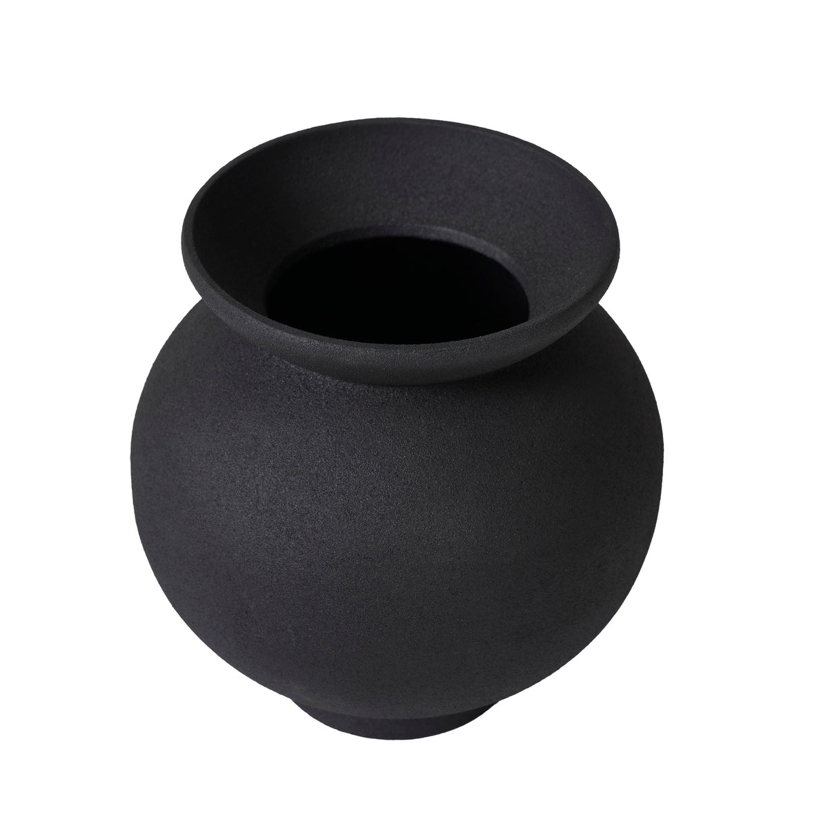 Cadiz vase by Renwil, cast aluminum, textured matte black