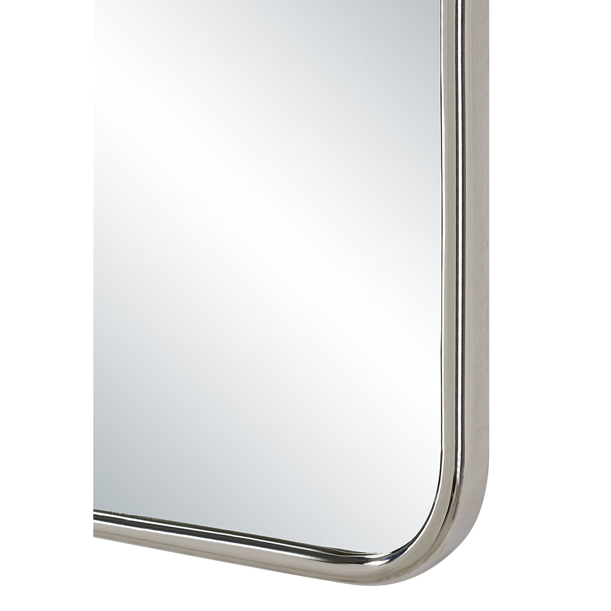 Cassis wall mirror by Renwil, extruded aluminum, polished nickel finish