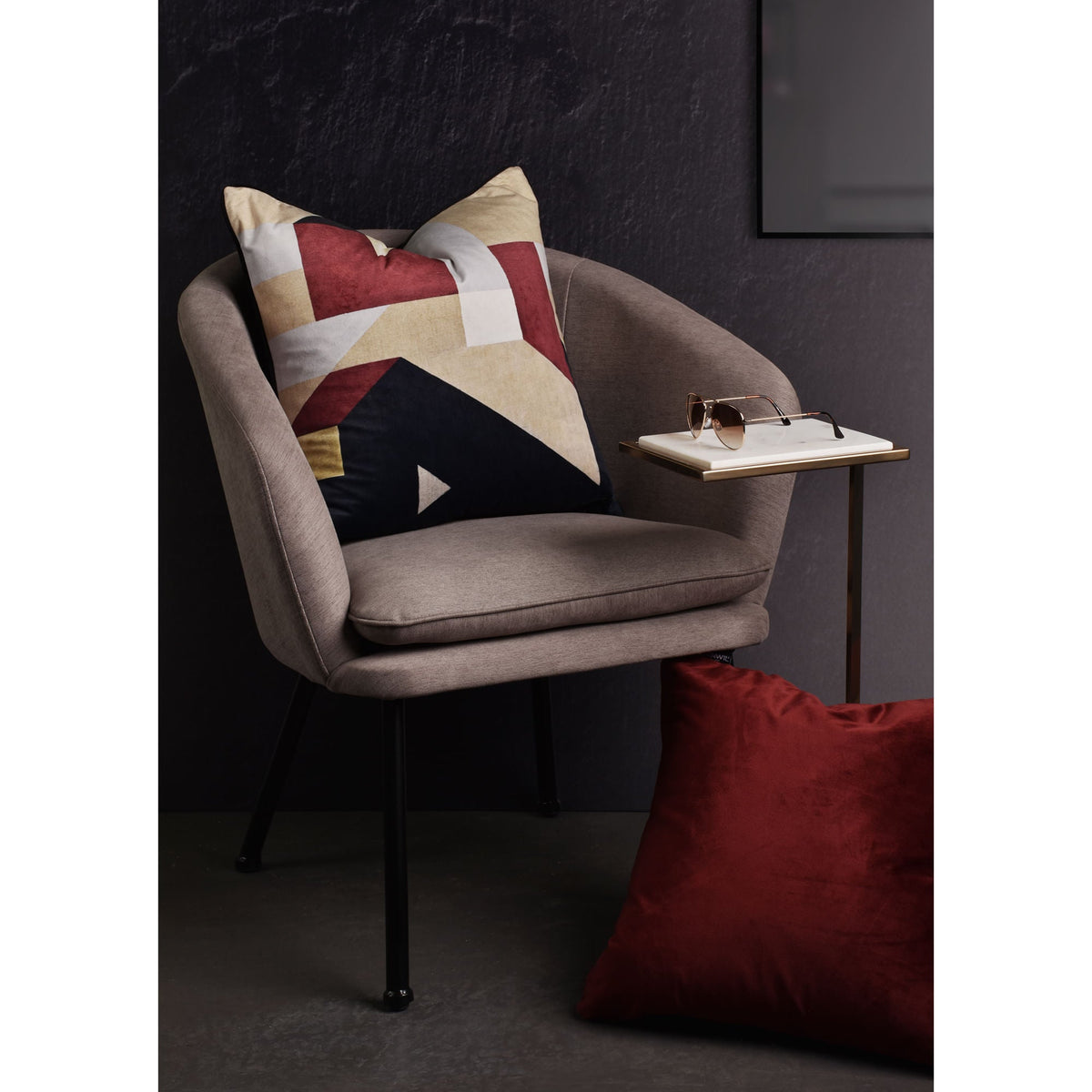 Delma accent table by Renwil, steel, white finish