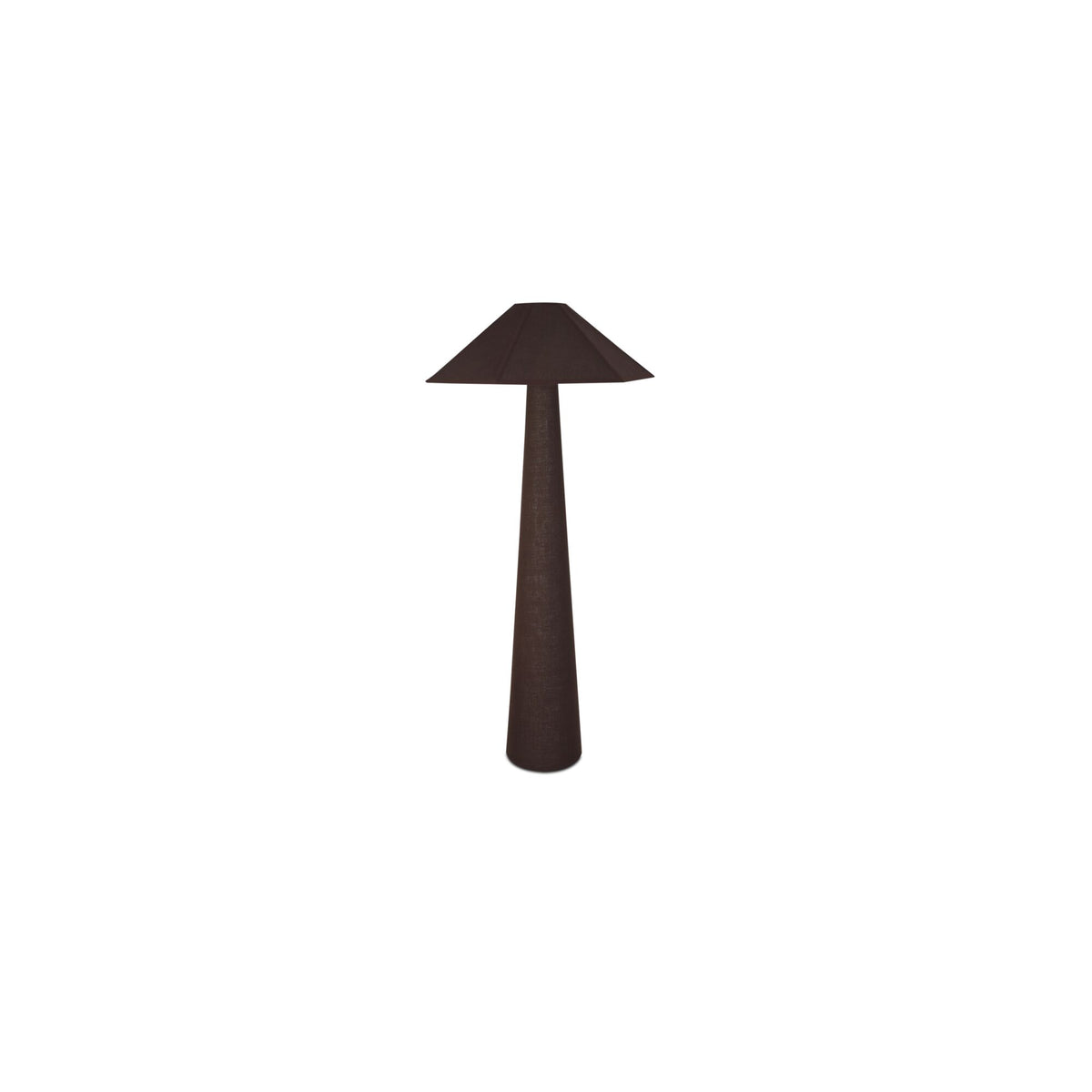 Gigi floor lamp by Moe's Home Collection, dark brown ceramic base, tapered shade