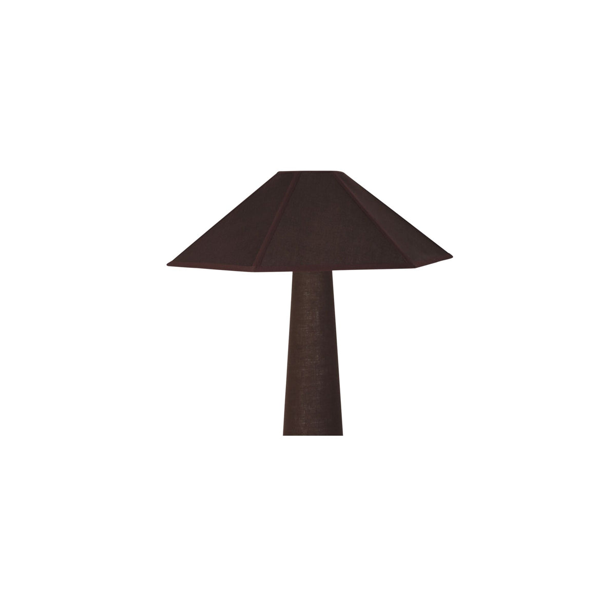 Gigi floor lamp by Moe's Home Collection, dark brown ceramic base, tapered shade