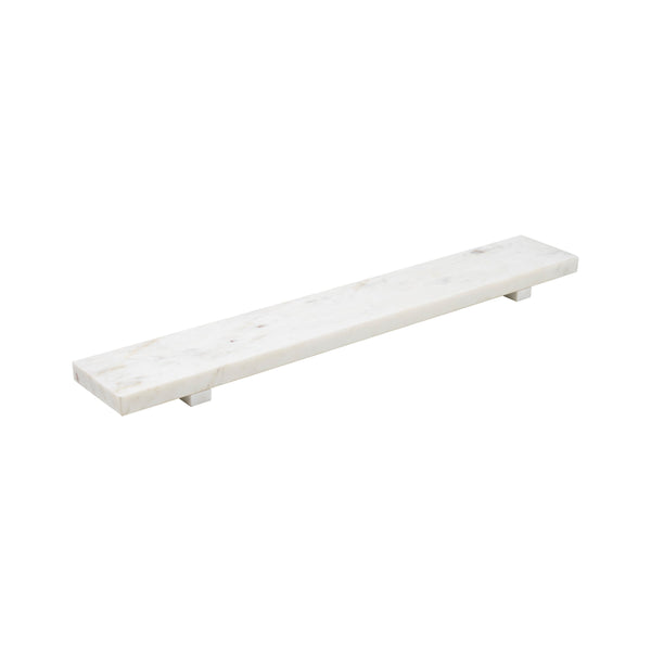 Inka marble tray by Renwil, solid white marble, natural veining