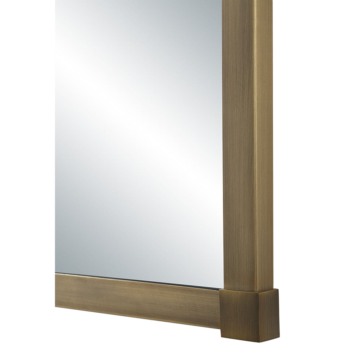 Khaya wall mirror by Renwil, iron, dark antique brushed brass finish
