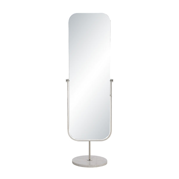 Mandra floor mirror by Renwil, iron, polished nickel finish