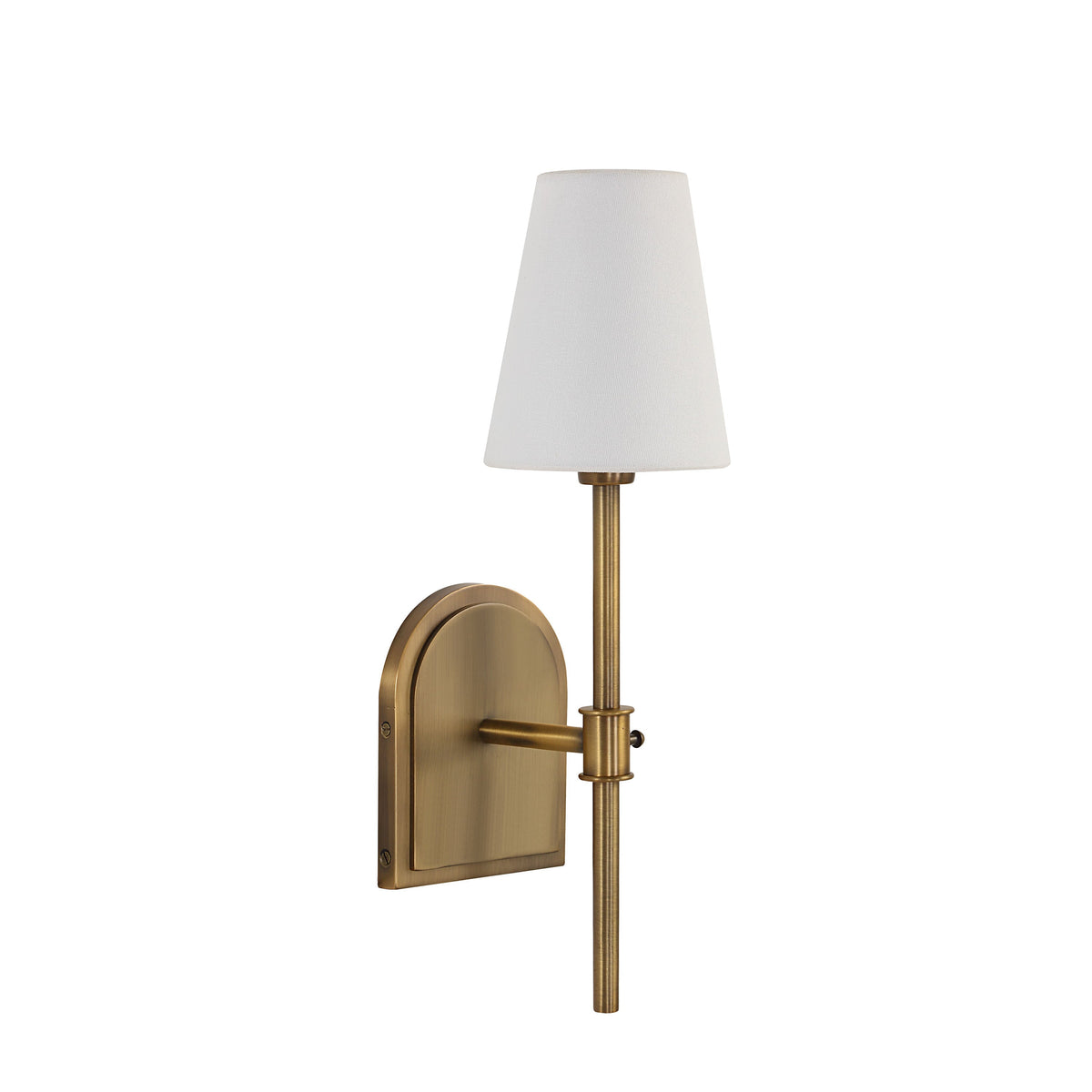 Montreux wall sconce by Renwil, iron, antique brass finish