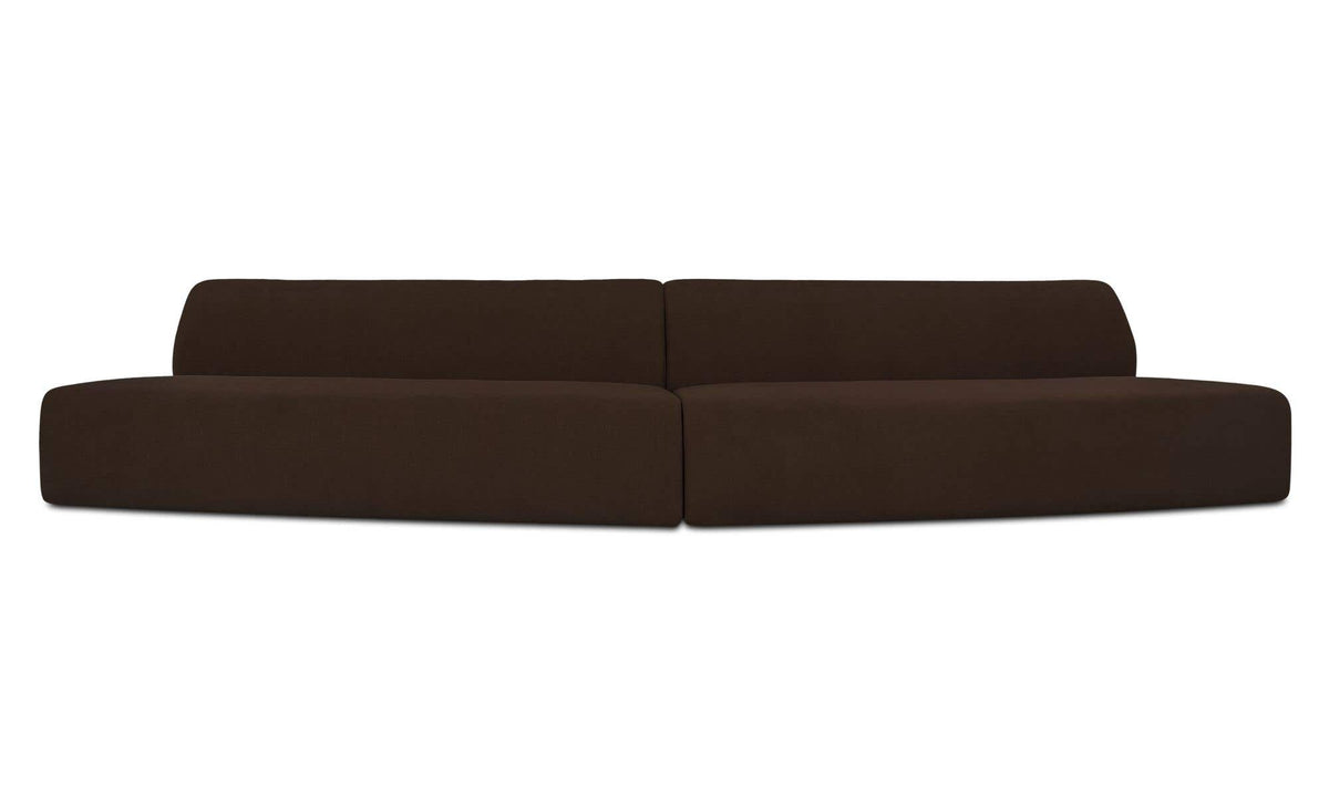 Naomi 2 Piece Convex Modular Sectional Dark Brown