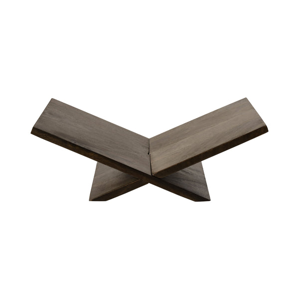 Ocra book holder by Renwil, mango wood, walnut finish