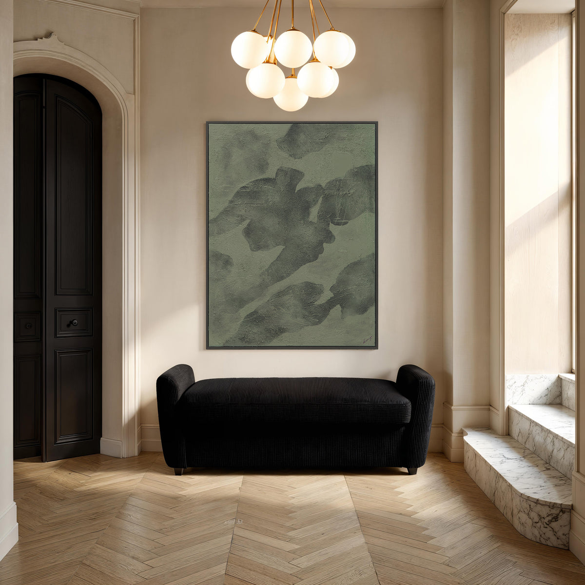 Olivea wall art by Renwil, cotton canvas, charcoal frame