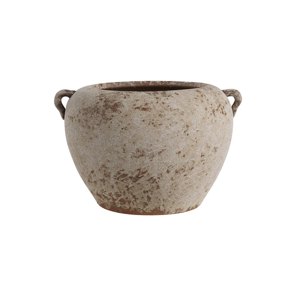 Severn vase by Renwil, terracotta, antique beige, hand-finished