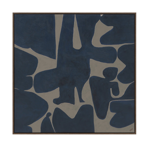Valerio wall art by Renwil, cotton canvas, black oak frame