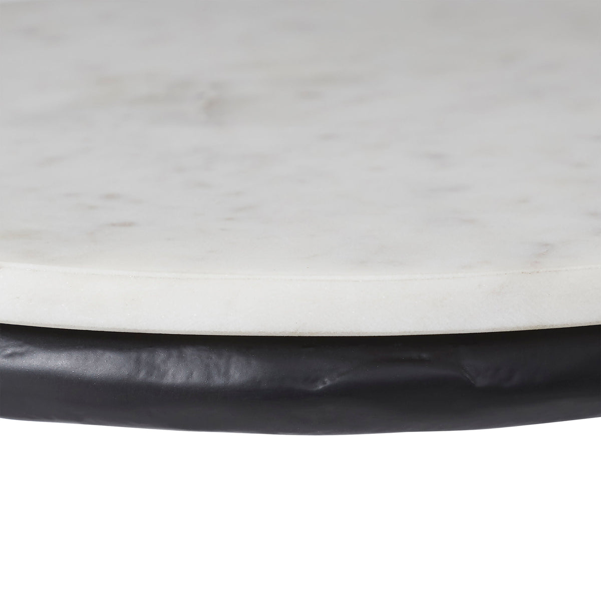Veroia accent table by Renwil, banswara marble, cast aluminum base