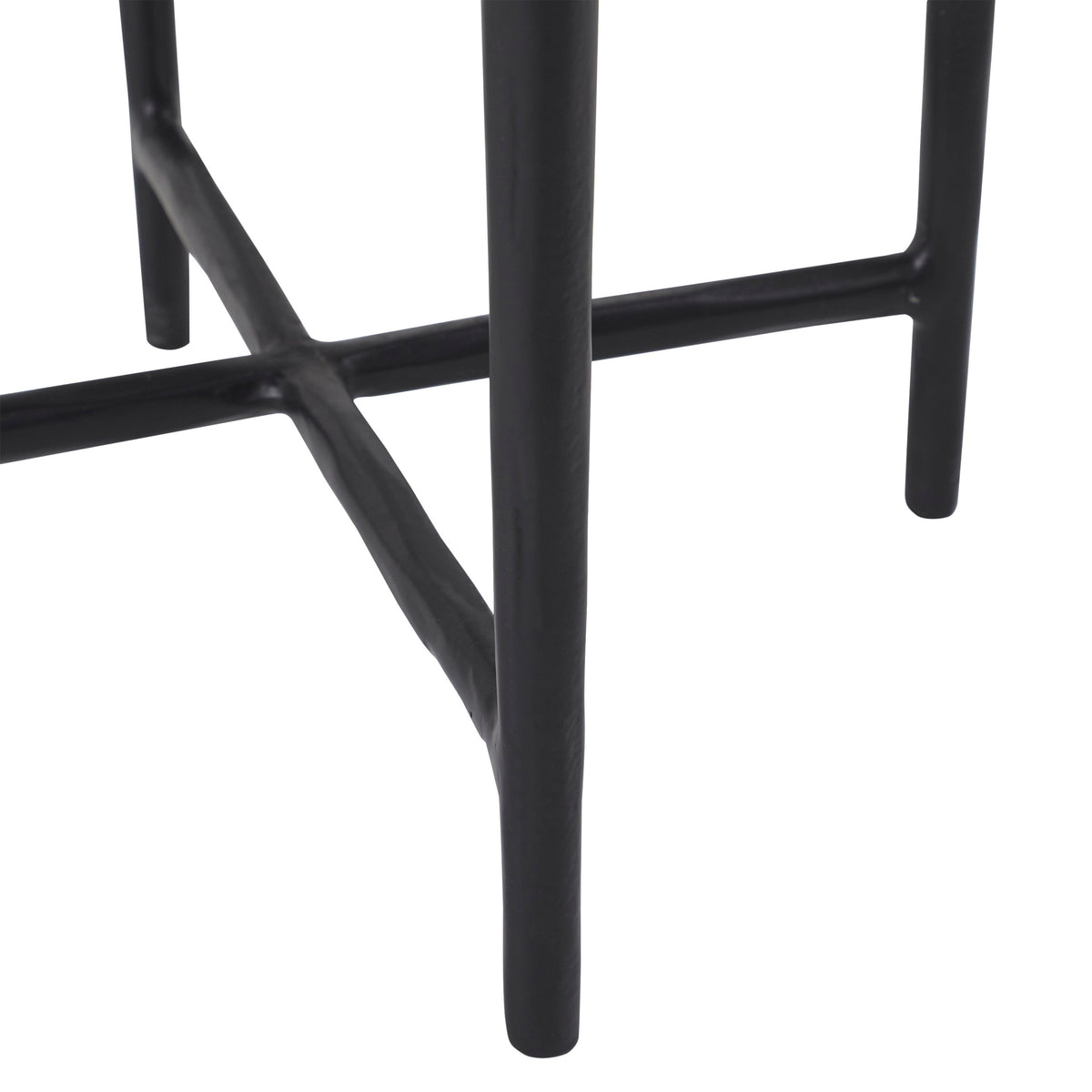 Veroia accent table by Renwil, banswara marble, cast aluminum base
