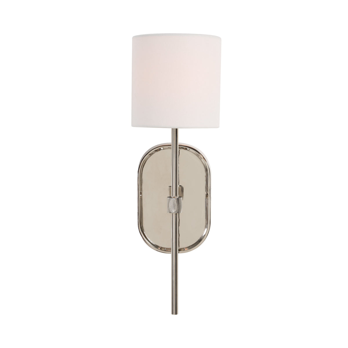 Whitney wall sconce by Renwil, forged iron, polished nickel finish