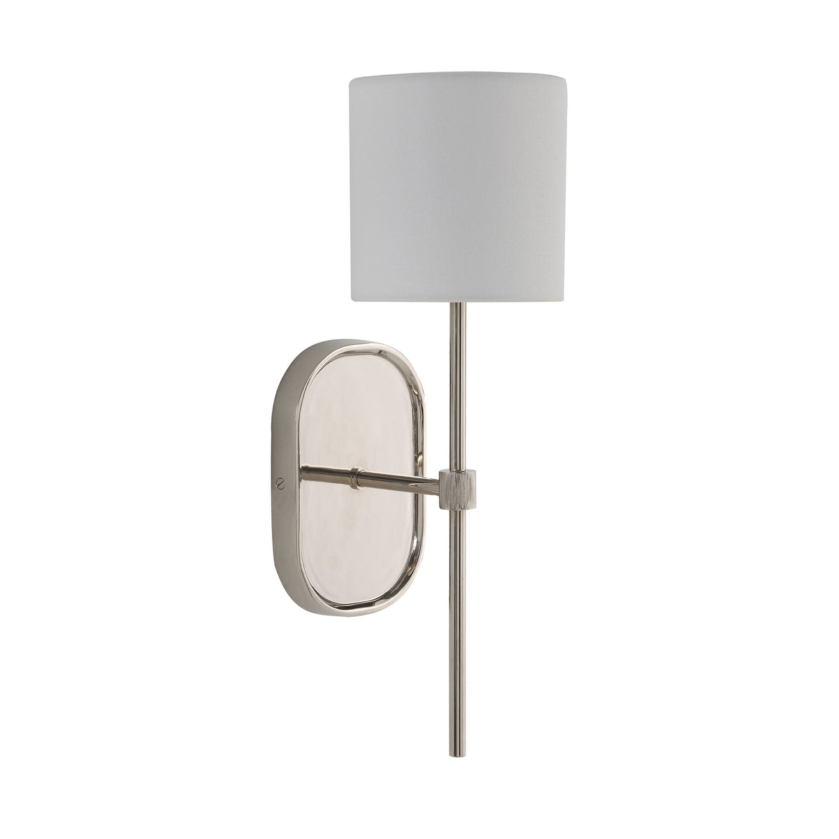 Whitney wall sconce by Renwil, forged iron, polished nickel finish