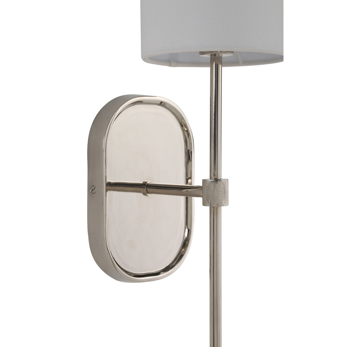 Whitney wall sconce by Renwil, forged iron, polished nickel finish