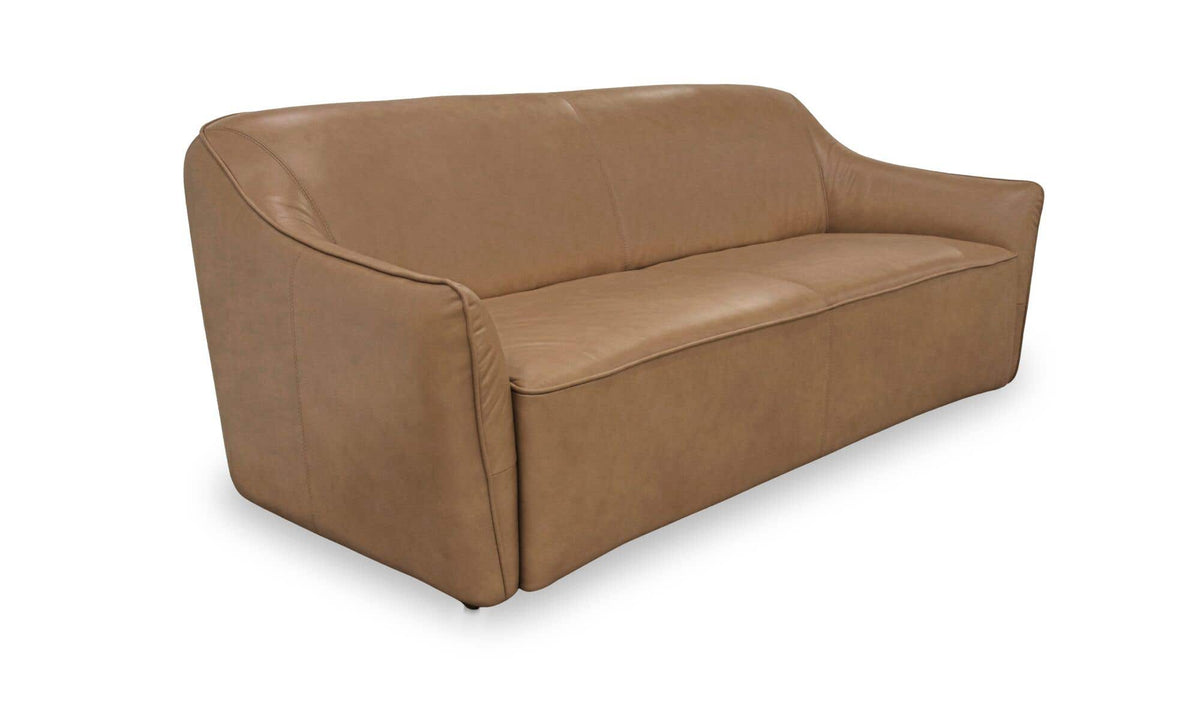 Leather Hawkins Sofa Tan view 3