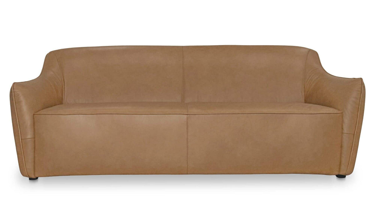 Leather Hawkins Sofa Tan front