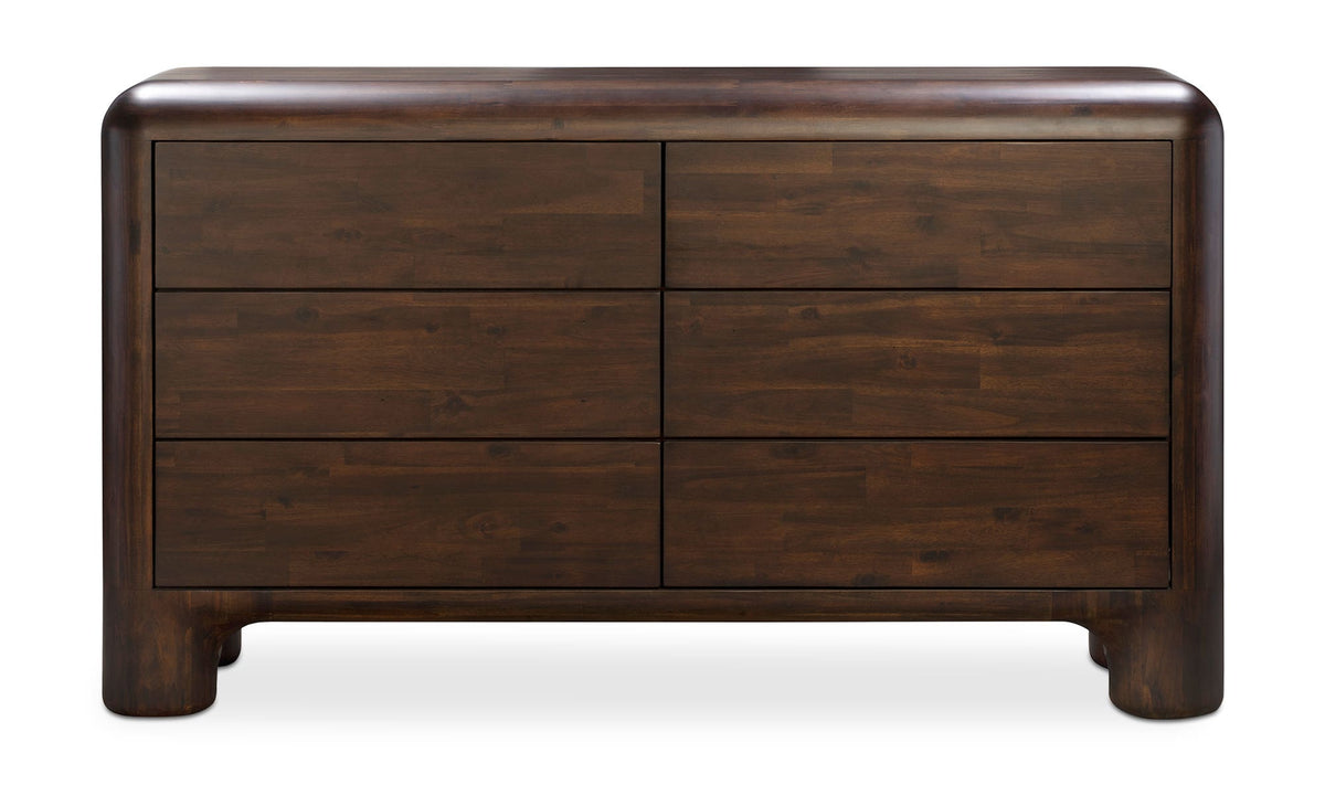 Rowan 6 Drawer Dresser Dark Brown