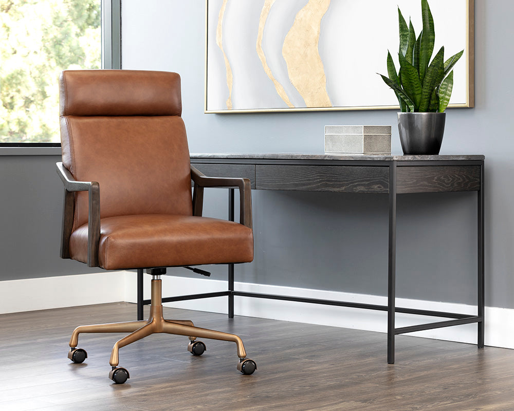 Collin Office Chair in Shalimar Tobacco leather