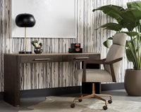 Collin Office Chair in Saloon Light Grey leather