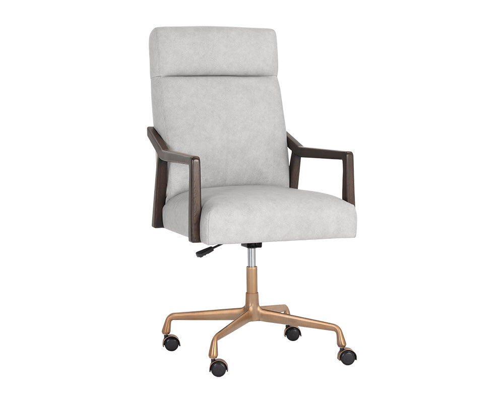 Collin Office Chair in Saloon Light Grey leather