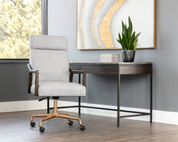 Collin Office Chair in Saloon Light Grey leather
