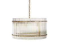 Kore Chandelier Small in clear fluted glass with brass