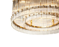 Kore Chandelier Small in clear fluted glass with brass