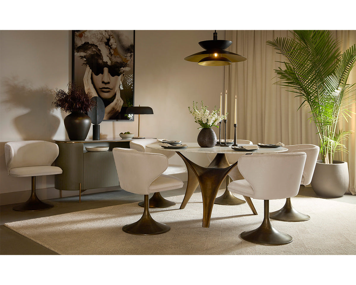Simone Swivel Dining Chair - Casablanca Cloud