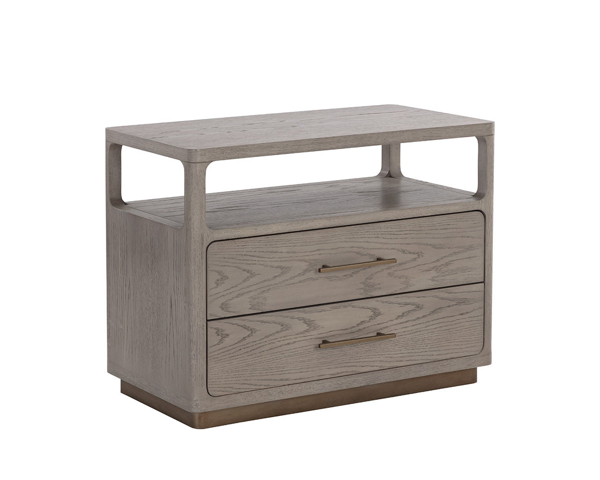 Danette Nightstand in greige oak veneer
