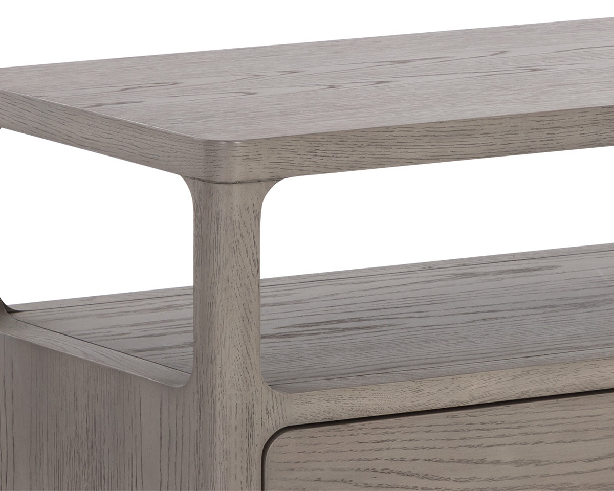 Danette Nightstand in greige oak veneer
