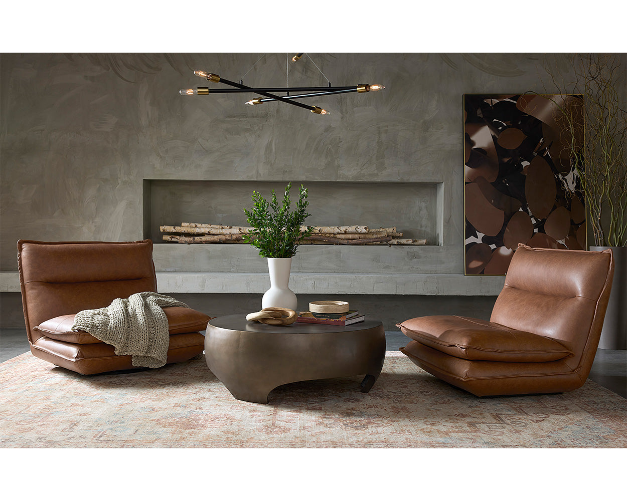 Colson Swivel Armless Chair — view 2